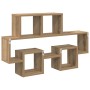 Estante de pared con estante Roble artisan 82 x 15 x 51 cm