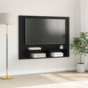 Mueble de TV de Pared Roble negro 120 x 23.5 x 90 cm
