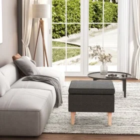 Hocker mit Holzbeinen, gepolstert mit dunkelgrauem Stoff von vidaXL, Klapphocker und Stühle - Ref: Foro24-329426, Preis: 76,6...