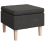 Hocker mit Holzbeinen, gepolstert mit dunkelgrauem Stoff von vidaXL, Klapphocker und Stühle - Ref: Foro24-329426, Preis: 78,2...