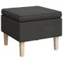 Stool with wooden legs upholstered in dark gray woven fabric by vidaXL, Folding stools and chairs - Ref: Foro24-329426, Price...