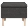Stool with wooden legs upholstered in dark gray woven fabric by vidaXL, Folding stools and chairs - Ref: Foro24-329426, Price...