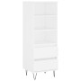 Hohes weißes Sperrholz-Sideboard 40x36x110 cm von vidaXL, Sideboards - Ref: Foro24-831508, Preis: 64,38 €, Rabatt: %