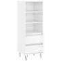 Hochglänzendes Sideboard aus weißem Sperrholz, 40 x 36 x 110 cm von vidaXL, Sideboards - Ref: Foro24-831510, Preis: 67,32 €, ...
