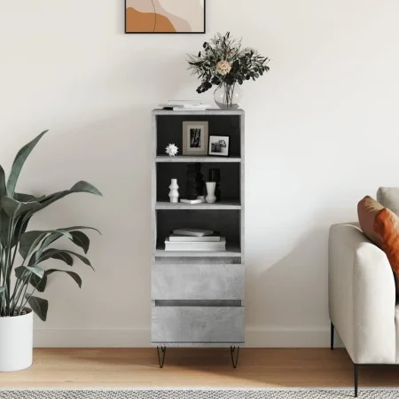 Concrete gray plywood tall sideboard 40x36x110 cm by vidaXL, Sideboards - Ref: Foro24-831512, Price: 61,77 €, Discount: %