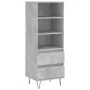 Concrete gray plywood tall sideboard 40x36x110 cm by vidaXL, Sideboards - Ref: Foro24-831512, Price: 61,77 €, Discount: %