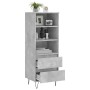Aparador alto madera contrachapada gris hormigón 40x36x110 cm de vidaXL, Aparadores - Ref: Foro24-831512, Precio: 64,30 €, De...