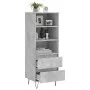 Concrete gray plywood tall sideboard 40x36x110 cm by vidaXL, Sideboards - Ref: Foro24-831512, Price: 61,77 €, Discount: %