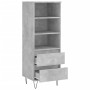 Aparador alto madera contrachapada gris hormigón 40x36x110 cm de vidaXL, Aparadores - Ref: Foro24-831512, Precio: 64,30 €, De...