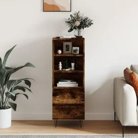 Tall smoked oak plywood sideboard 40x36x110 cm by vidaXL, Sideboards - Ref: Foro24-831513, Price: 61,87 €, Discount: %