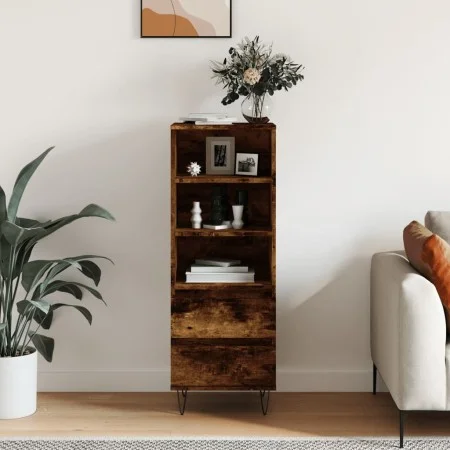 Tall smoked oak plywood sideboard 40x36x110 cm by vidaXL, Sideboards - Ref: Foro24-831513, Price: 61,77 €, Discount: %