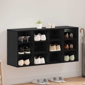 Armario Zapatero con estante Roble Negro 103 x 30 x 51 cm en Zapateros y organizadores de calzado | Comprar online en Foro24