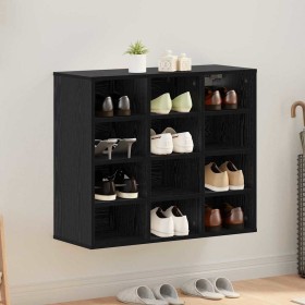 Armario Zapatero con estante Roble Negro 77,5 x 30 x 67 cm en Zapateros y organizadores de calzado | Comprar online en Foro24