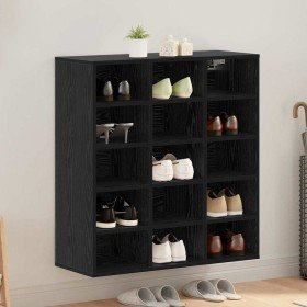 Armario Zapatero con estante Roble Negro 77,5 x 30 x 83,5 cm en Zapateros y organizadores de calzado | Comprar online en Foro24