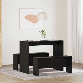 Conjunto de comedor 2 pcs Roble negro Madera contrachapada en Conjuntos de muebles para cocinas y comedores | Comprar online en 