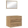 Conjunto de Muebles de Baño con cajón 2 pcs Roble artesanal