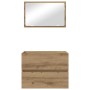 Conjunto de Muebles de Baño con cajón 2 pcs Roble artesanal