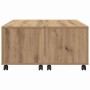 Mesa de Café Roble artisan 75 x 75 x 38 cm Madera contrachapada