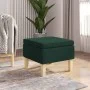 Hocker mit Holzbeinen, gepolstert mit dunkelgrünem Stoff von vidaXL, Klapphocker und Stühle - Ref: Foro24-329431, Preis: 75,7...