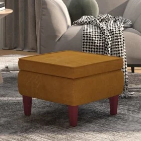 Hocker mit Holzbeinen aus braunem Samt von vidaXL, Klapphocker und Stühle - Ref: Foro24-329465, Preis: 76,91 €, Rabatt: %