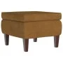Stool with brown velvet wooden legs by vidaXL, Folding stools and chairs - Ref: Foro24-329465, Price: 76,86 €, Discount: %