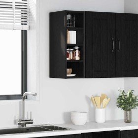 Mueble colgante con estante Riga Roble negro 20 x 29,5 x 60 cm