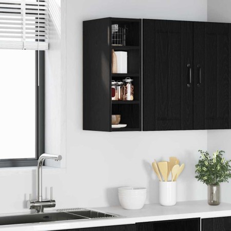 Mueble colgante con estante Riga Roble negro 20 x 29,5 x 60 cm