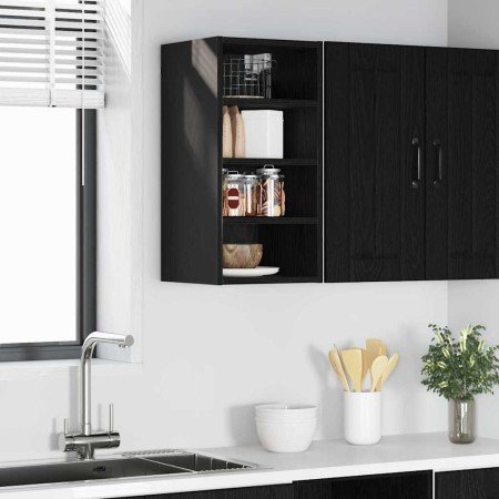 Mueble colgante con estante Riga Roble negro 30 x 29,5 x 60 cm en Armarios de cocina | Comprar online en Foro24
