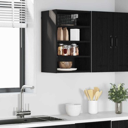 Mueble colgante con estante Riga Roble negro 40 x 29,5 x 60 cm