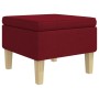 Taburete con patas de madera tapizado tela rojo tinto von vidaXL, Klapphocker und Stühle - Ref: Foro24-329428, Preis: 79,90 €...