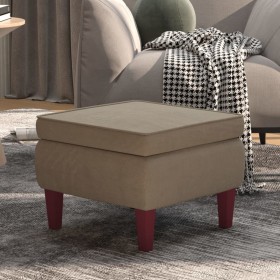 Hocker mit Beinen aus hellem grauem Samt und Holz. von vidaXL, Klapphocker und Stühle - Ref: Foro24-329457, Preis: 83,51 €, R...