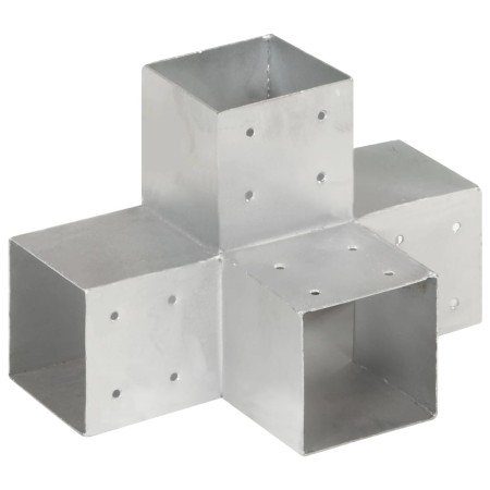 Conector de postes en forma de X metal galvanizado 101x101 mm en Postes de cerca | Comprar online en Foro24