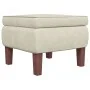 Stool with wooden legs and cream velvet. by vidaXL, Folding stools and chairs - Ref: Foro24-329466, Price: 80,88 €, Discount: %