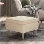Stool with wooden legs upholstered in cream fabric by vidaXL, Folding stools and chairs - Ref: Foro24-329455, Price: 75,35 €,...