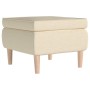 Hocker mit Holzbeinen, gepolstert mit cremefarbenem Stoff von vidaXL, Klapphocker und Stühle - Ref: Foro24-329455, Preis: 67,...