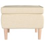 Stool with wooden legs upholstered in cream fabric by vidaXL, Folding stools and chairs - Ref: Foro24-329455, Price: 67,01 €,...