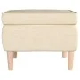 Stool with wooden legs upholstered in cream fabric by vidaXL, Folding stools and chairs - Ref: Foro24-329455, Price: 75,35 €,...