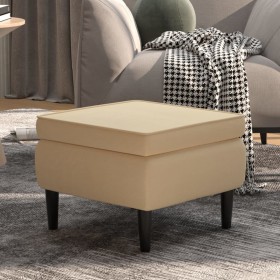 Stool with cream velvet wooden legs by vidaXL, Folding stools and chairs - Ref: Foro24-329445, Price: 78,57 €, Discount: %