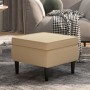 Hocker mit Holzbeinen aus cremefarbenem Samt von vidaXL, Klapphocker und Stühle - Ref: Foro24-329445, Preis: 78,57 €, Rabatt: %