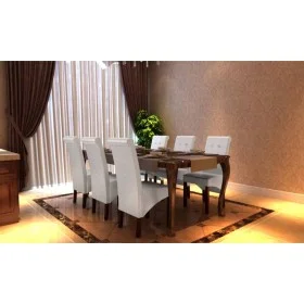 Dining chairs 6 units white synthetic leather by vidaXL, dining chairs - Ref: Foro24-160317, Price: 480,01 €, Discount: %