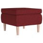 Taburete con patas de madera tapizado tela rojo tinto von vidaXL, Klapphocker und Stühle - Ref: Foro24-329449, Preis: 65,18 €...