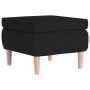 Hocker mit Holzbeinen, gepolstert mit schwarzem Stoff von vidaXL, Klapphocker und Stühle - Ref: Foro24-329448, Preis: 65,86 €...