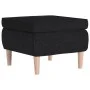 Stool with wooden legs upholstered in black fabric by vidaXL, Folding stools and chairs - Ref: Foro24-329448, Price: 64,90 €,...