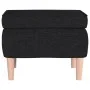 Stool with wooden legs upholstered in black fabric by vidaXL, Folding stools and chairs - Ref: Foro24-329448, Price: 64,90 €,...