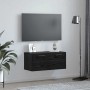 Mueble de pared Roble negro 80 x 36.5 x 35 cm