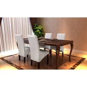 Esszimmerstühle 4 Einheiten aus weißem Kunstleder von vidaXL, Essstühle - Ref: Foro24-160315, Preis: 321,73 €, Rabatt: %