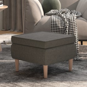 Hocker mit Holzbeinen, gepolstert mit dunkelgrauem Stoff von vidaXL, Klapphocker und Stühle - Ref: Foro24-329447, Preis: 78,4...