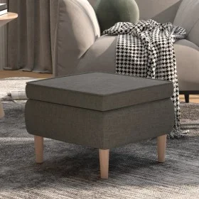 Hocker mit Holzbeinen, gepolstert mit dunkelgrauem Stoff von vidaXL, Klapphocker und Stühle - Ref: Foro24-329447, Preis: 77,1...