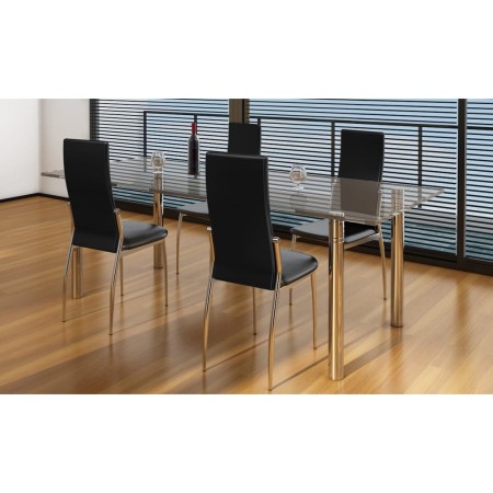 Sillas de comedor 4 unidades cuero sintético negro de vidaXL, Sillas de comedor - Ref: Foro24-60570, Precio: 228,56 €, Descue...