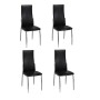 Sillas de comedor 4 unidades cuero sintético negro de vidaXL, Sillas de comedor - Ref: Foro24-60570, Precio: 228,56 €, Descue...